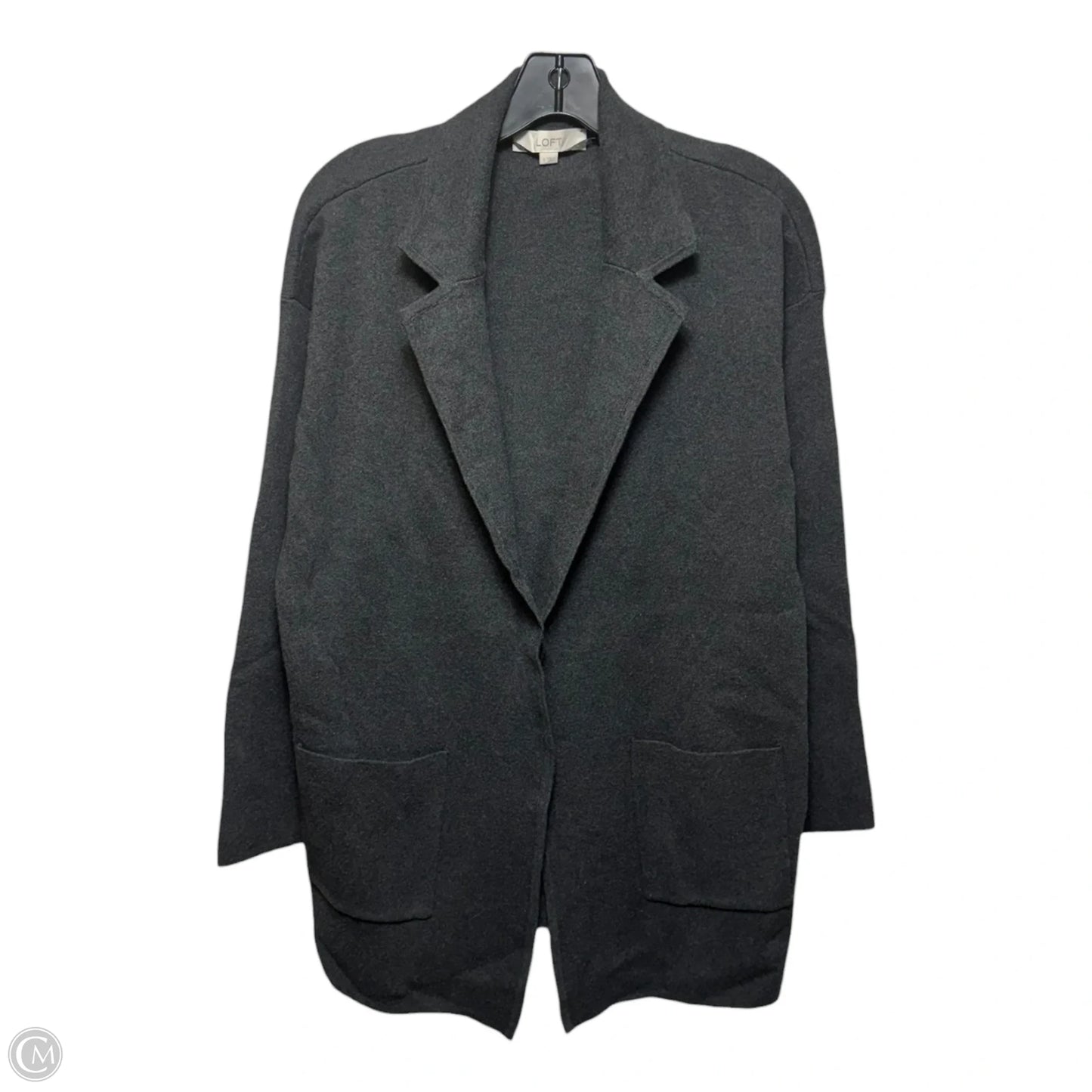 Sweater Cardigan By Loft In Grey, Size: S