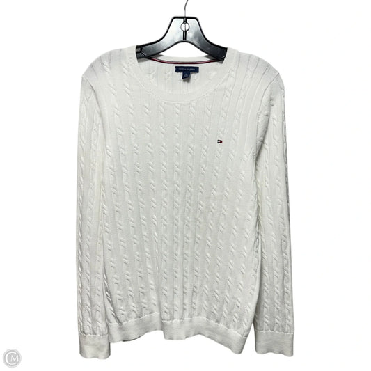 Cable Knit Sweater By Tommy Hilfiger In White, Size: Xl