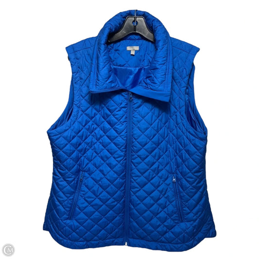 Vest Puffer & Quilted By Talbots In Blue, Size: Xl
