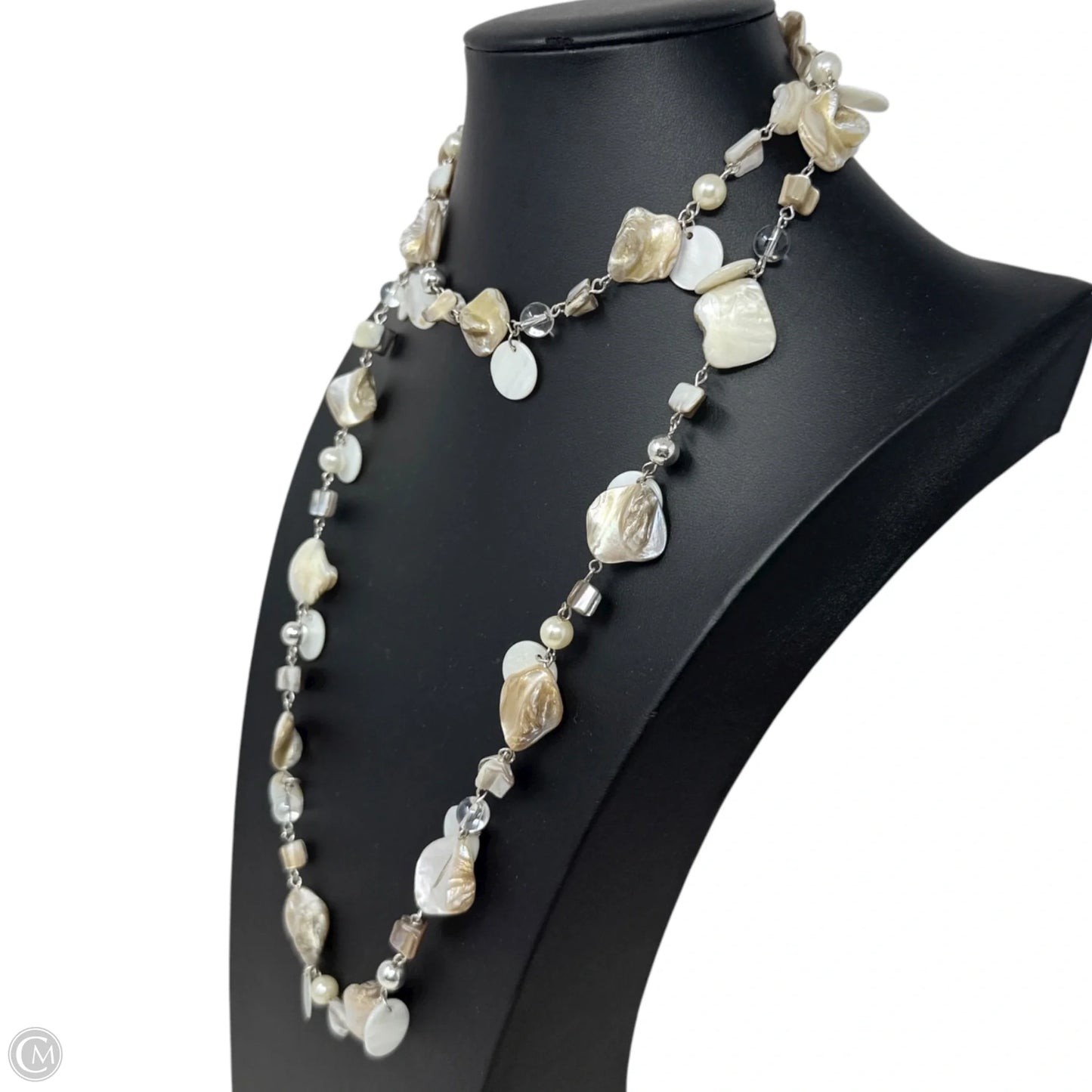 Mother Of Pearl Shell & Beads Long Necklace