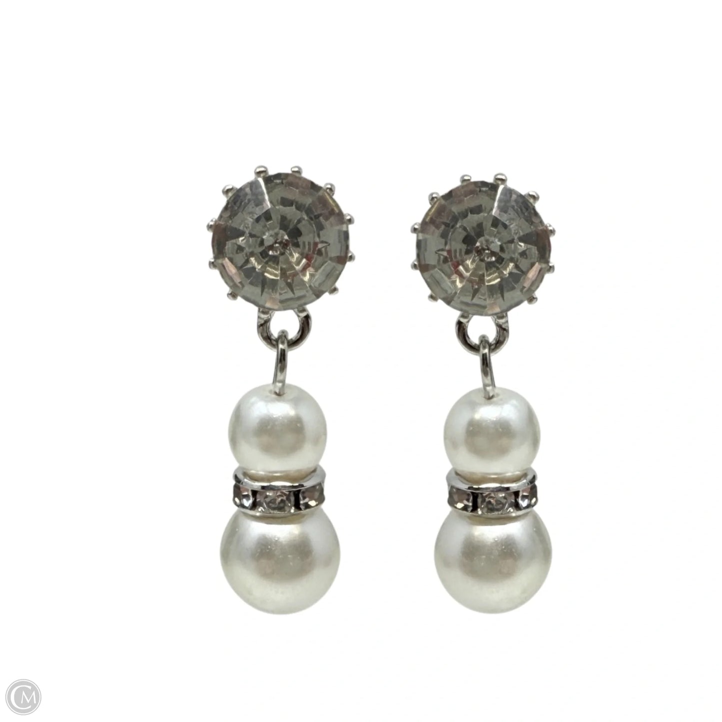 Faux Pearl & Crystal Drop Earrings