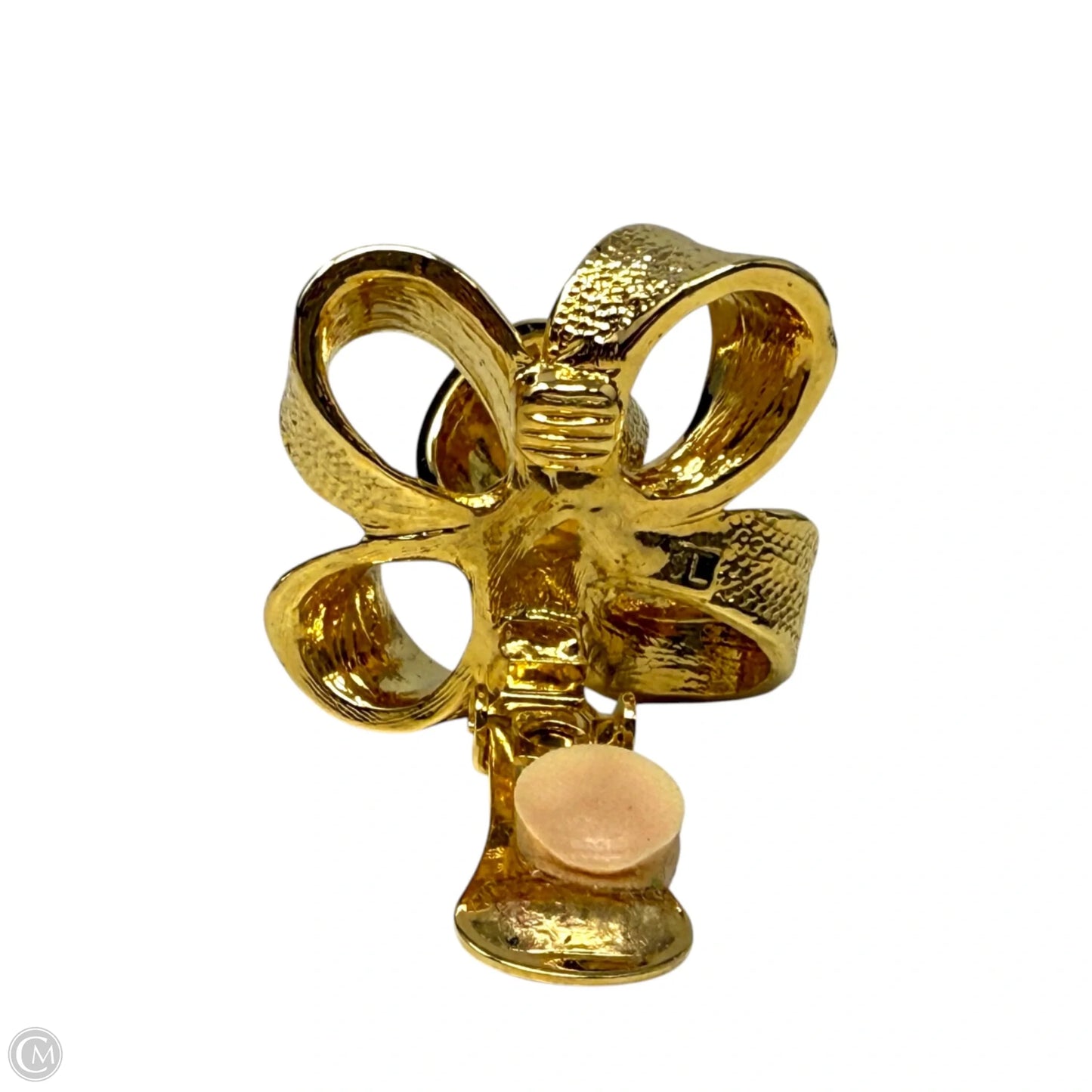 Vintage Textured Ribbon Bow Clip Earrings By Kenneth Jay Lane