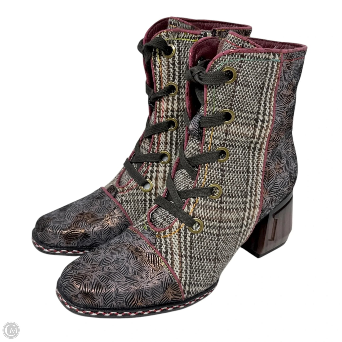 Gazalle Ankle Boots By Spring Step In Plaid Pattern, Size: 5