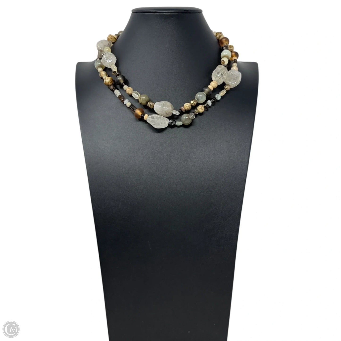 Layered Multi-Stone Beaded Necklace With S Hook Clasp