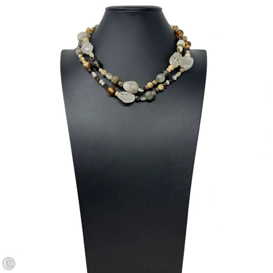 Layered Multi-Stone Beaded Necklace With S Hook Clasp