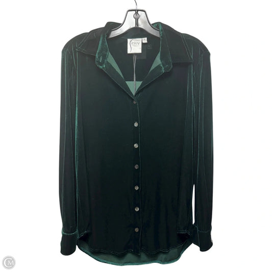 Finley Mini Monica Velvet Shirt By Finley In Emerald Green, Size: S