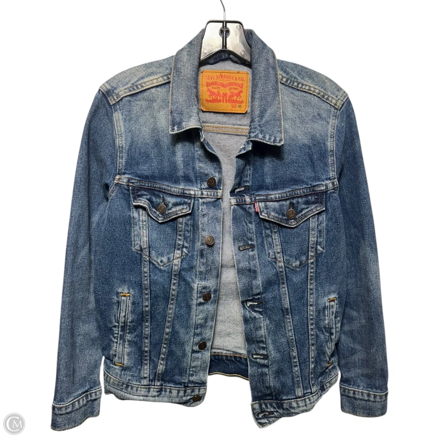 Jacket Denim By Levis In Blue Denim, Size: Xs