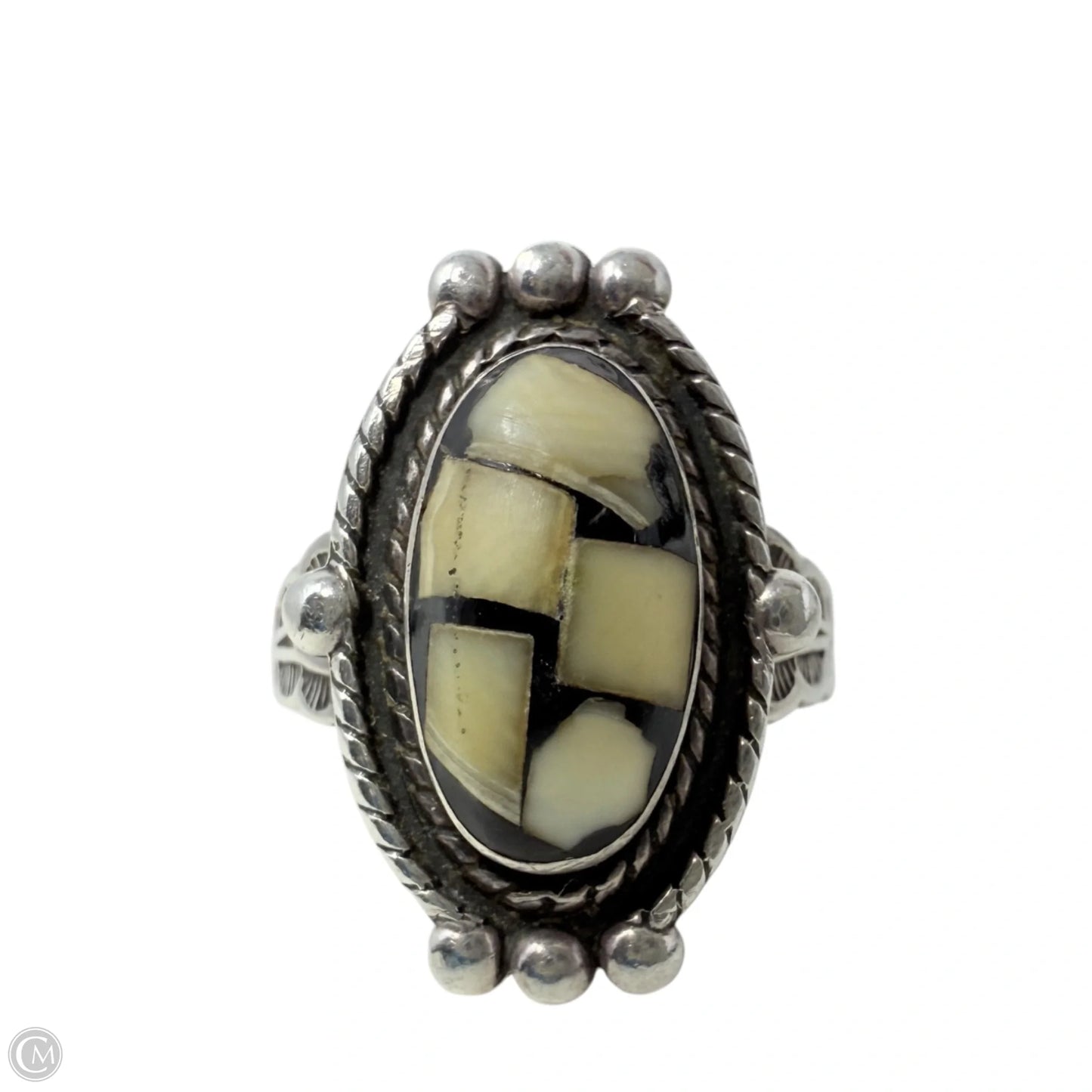 Native American Sterling Silver & Stone Ring, Size: 7