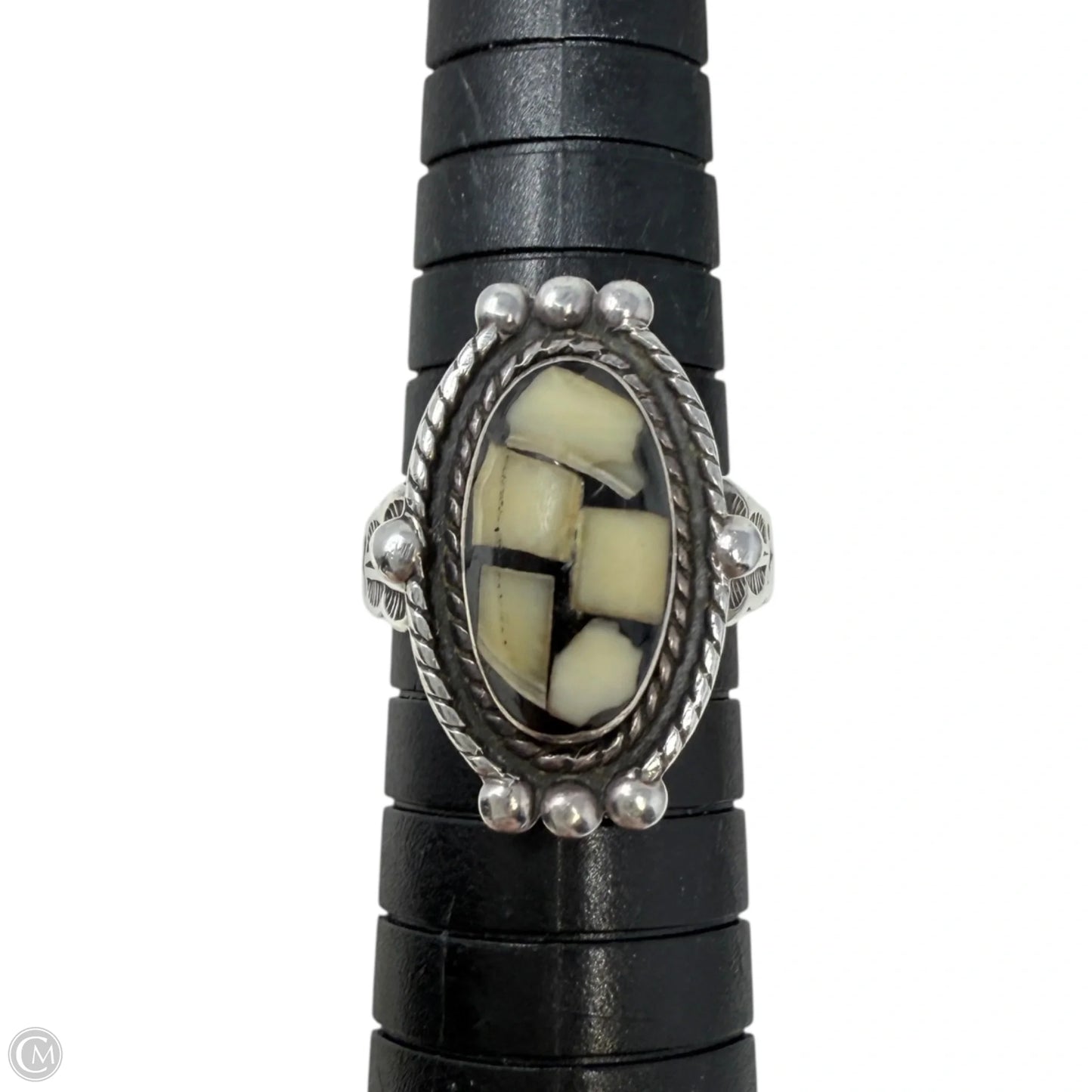 Native American Sterling Silver & Stone Ring, Size: 7
