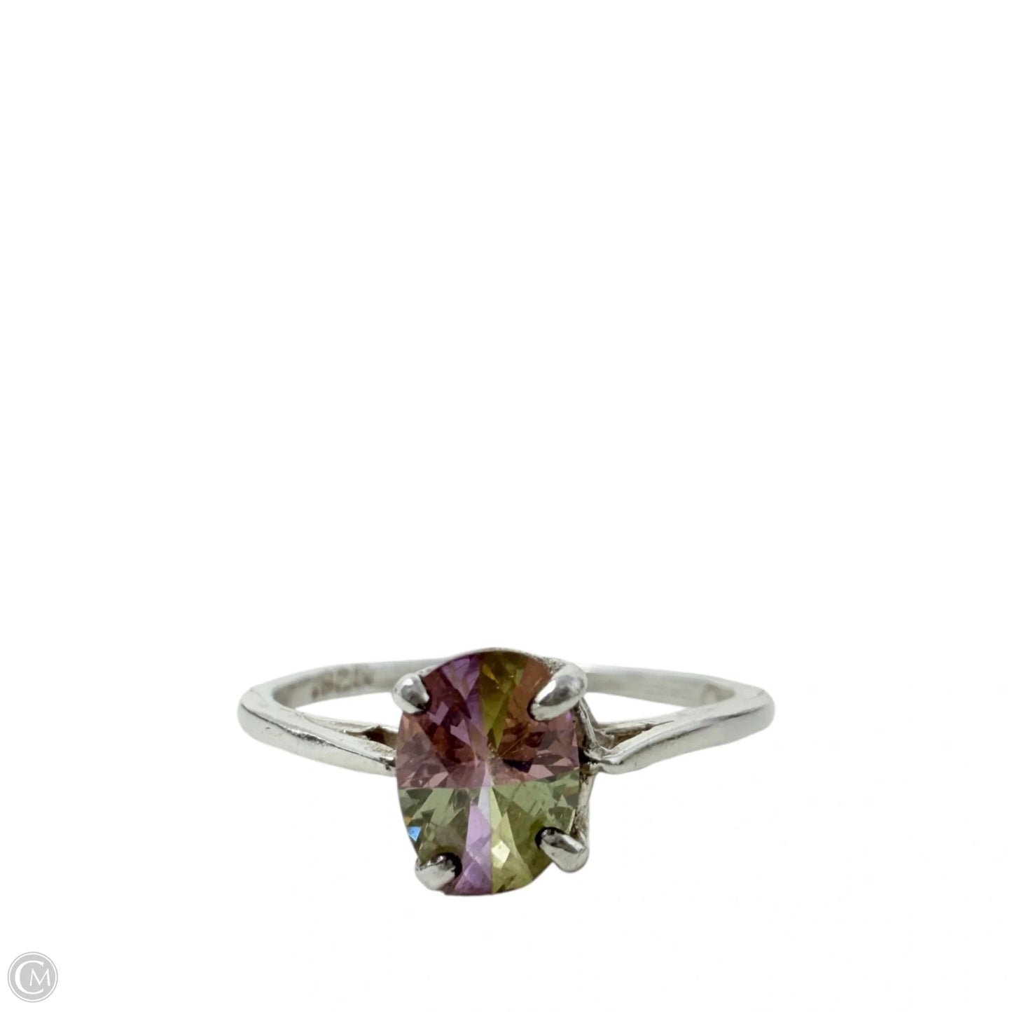 Sterling Silver & Watermelon CZ Ring, Size: 6.5