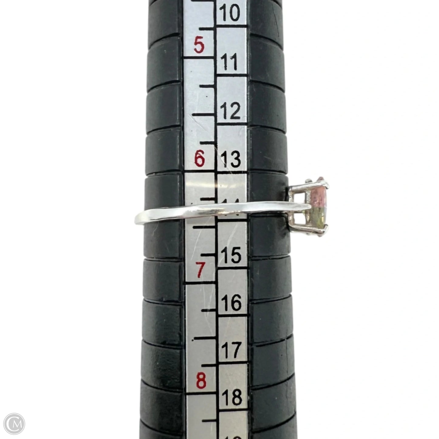 Sterling Silver & Watermelon CZ Ring, Size: 6.5