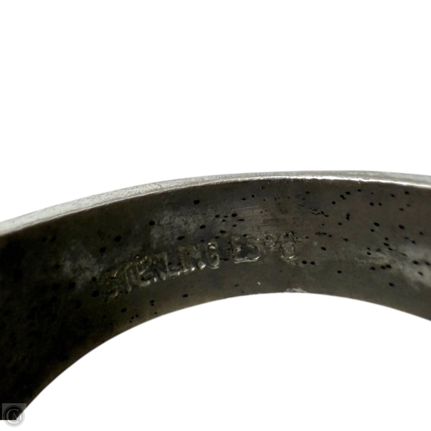 Vintage Sterling Silver Guilloche Enamel Ring By Joseph Esposito, Size: 7