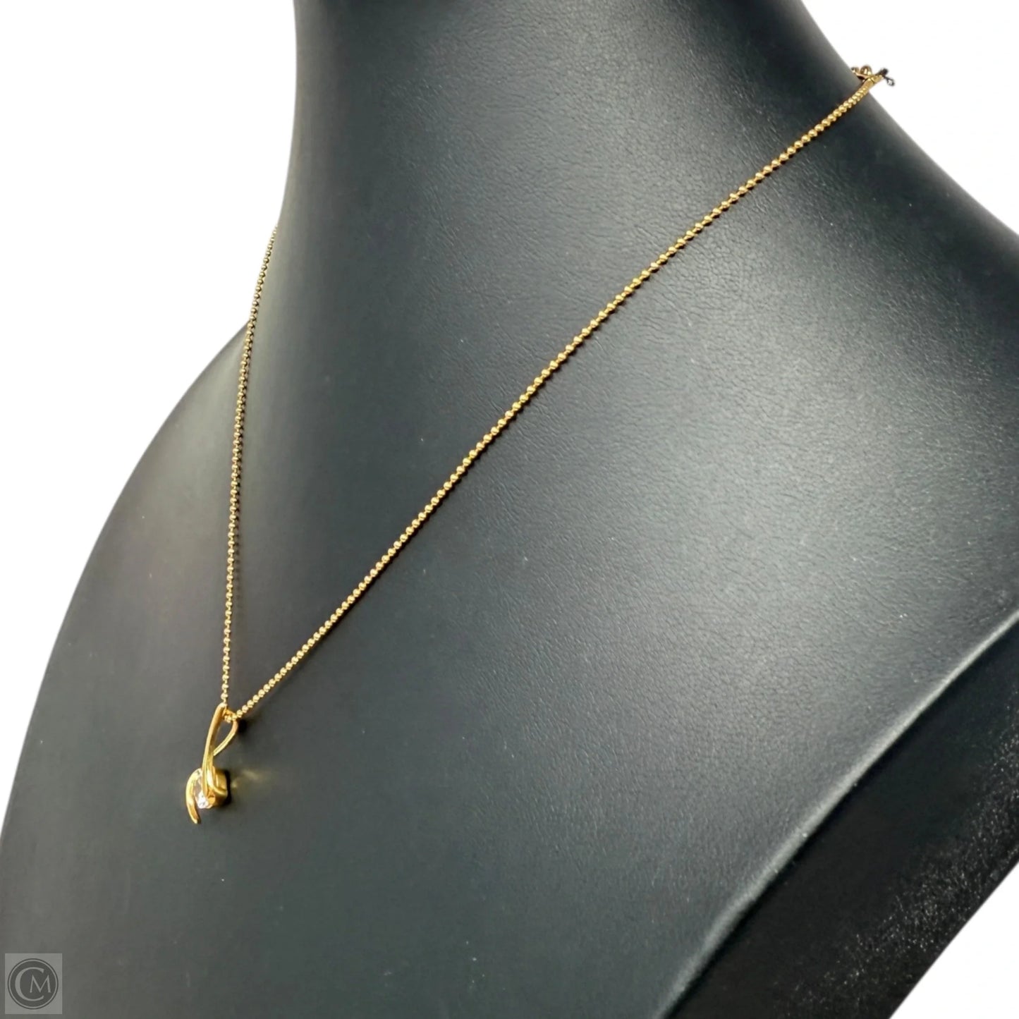 Gold Over Silver CZ Pendant Necklace