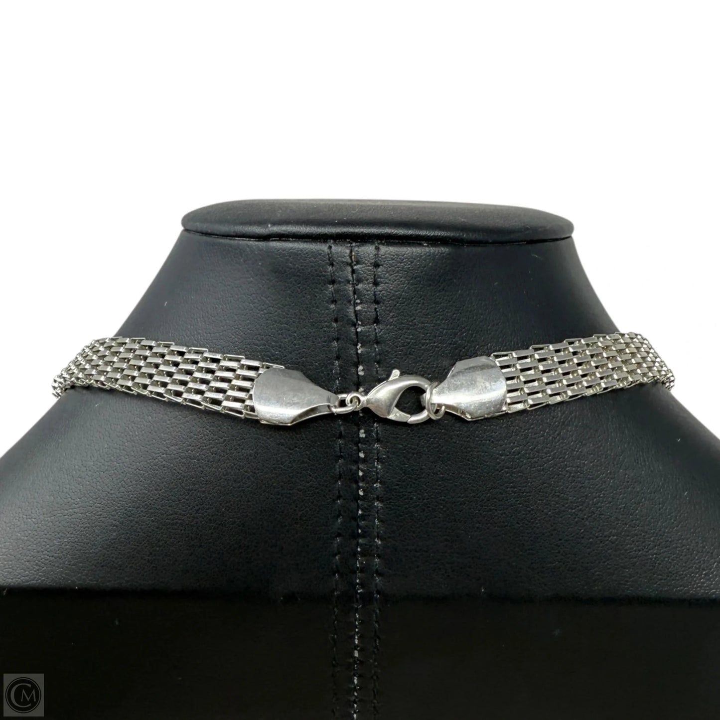 Silver & Turquoise Tone Multi-Strand Mesh Chain Necklace