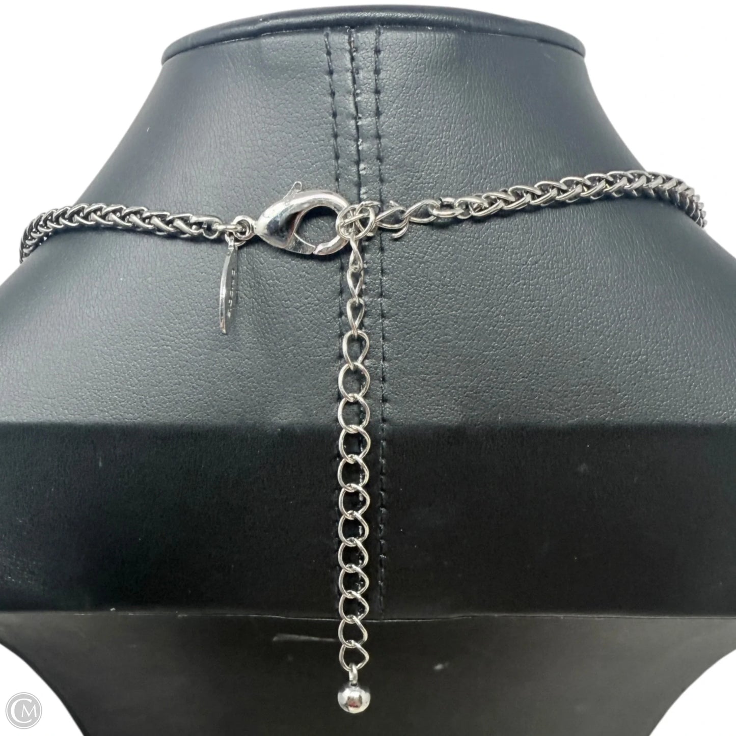 Silvertone & Blue Simulated Lapis Stones Station Necklace By Chicos