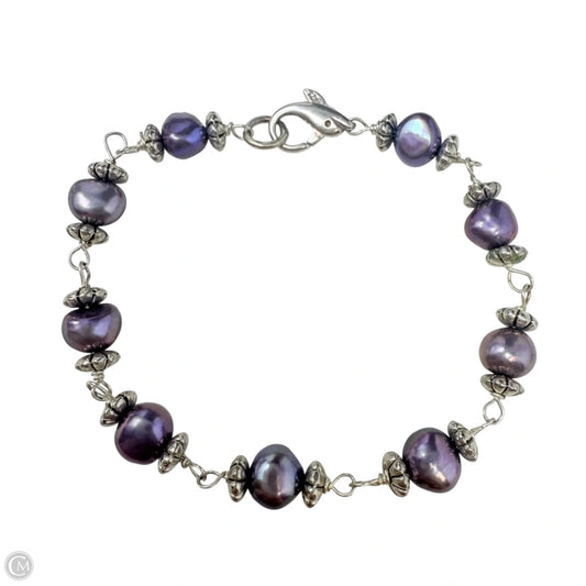 Sterling Silver & Freshwater Pearl Bracelet With Dolphin Clasp