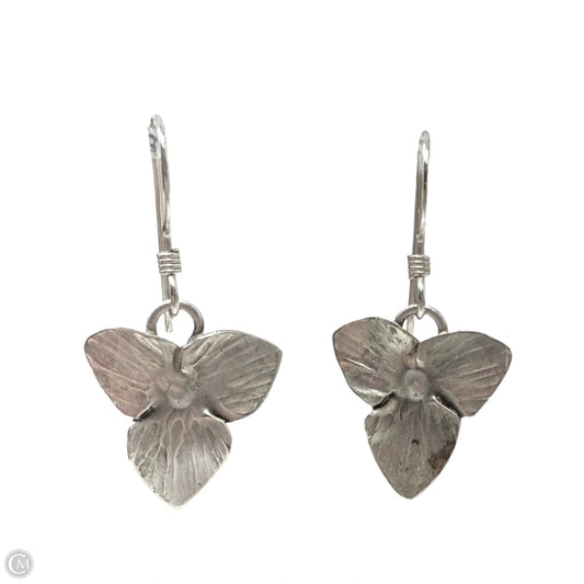 Sterling Silver Trillium Flower Dangle Earrings