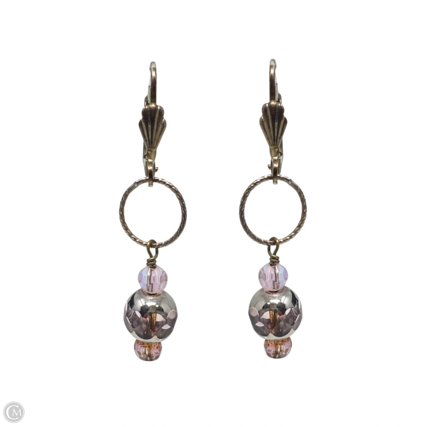 Sterling Silver Dichroic Glass Rainbow Dangle Earrings