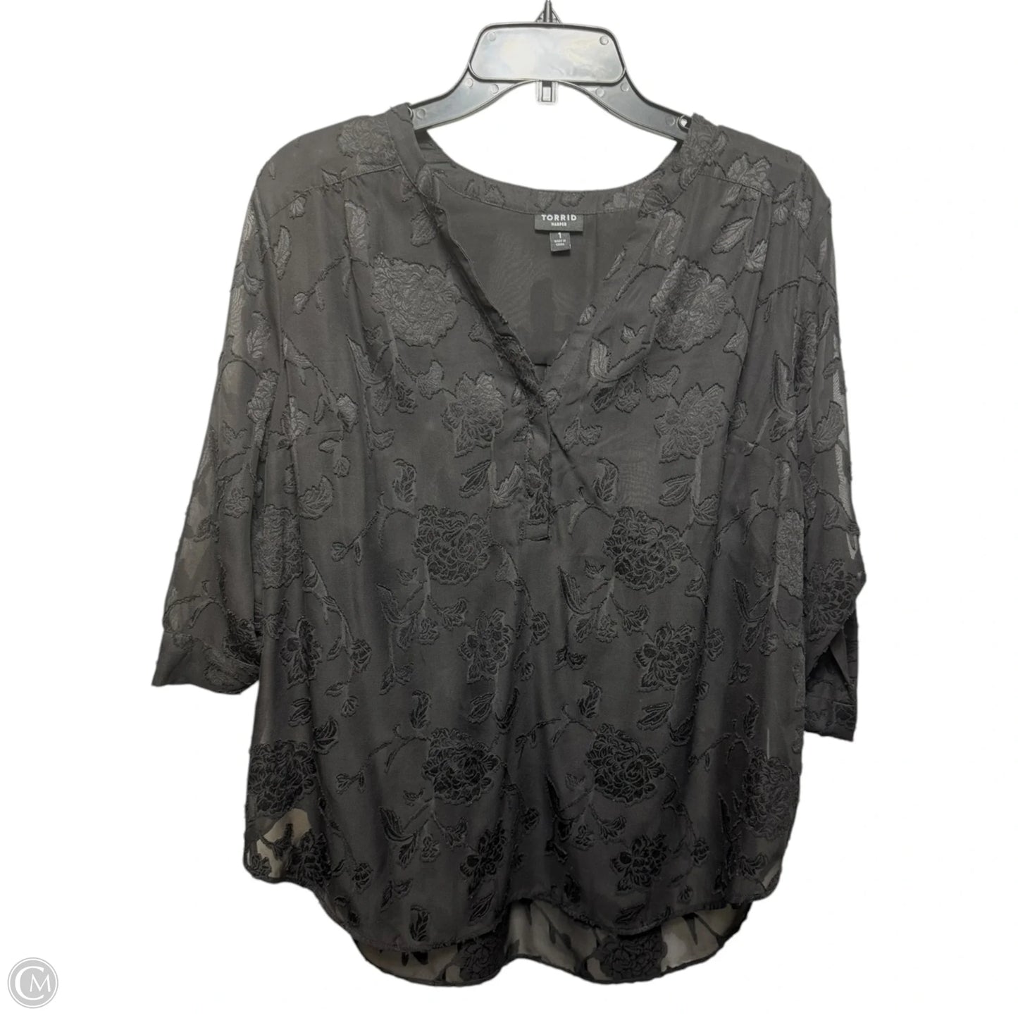 Harper Top 3/4 Sleeve By Torrid In Black, Size: 1x