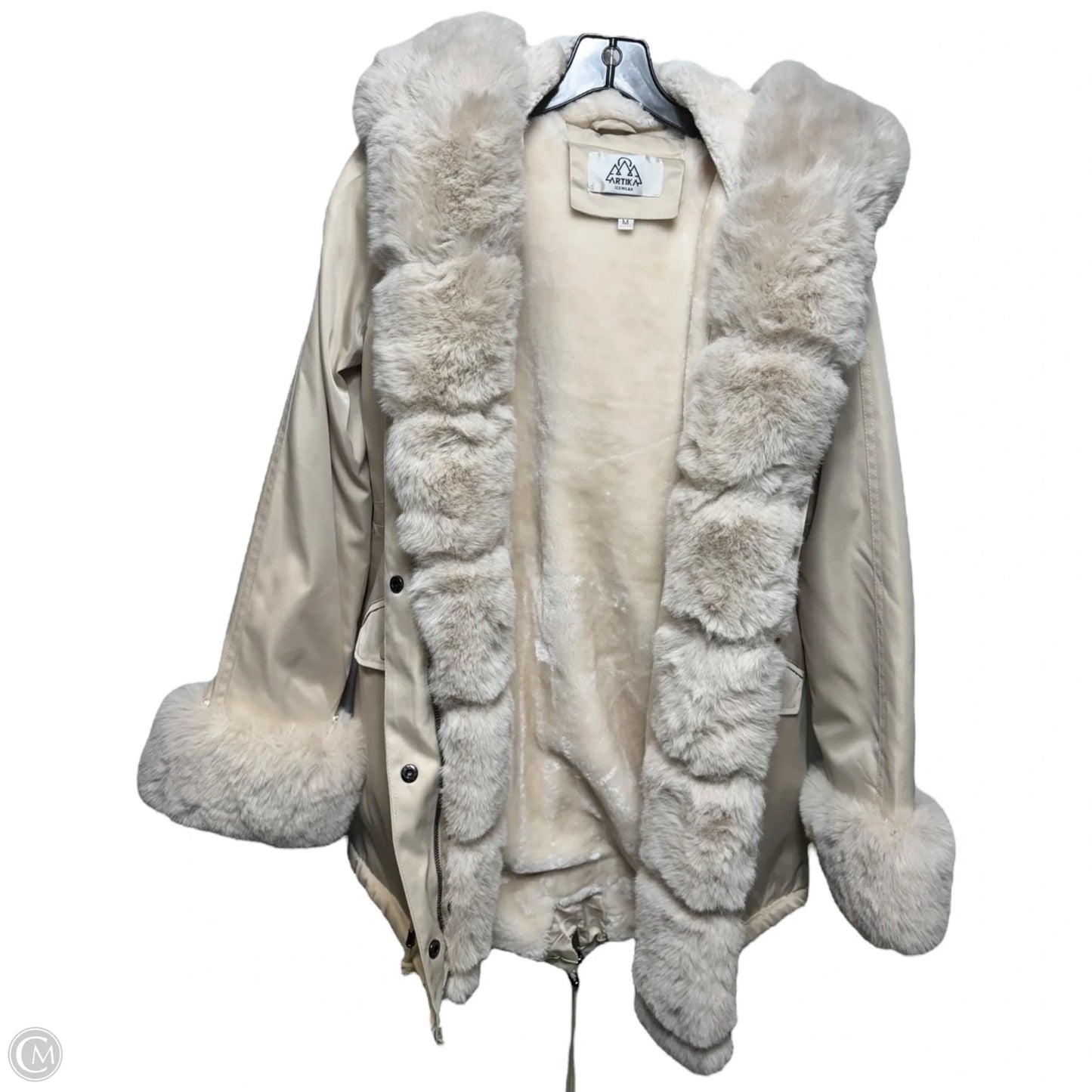 Overland Faux Fur Lined Hooded Parka By Artika Icewear In Cream, Size: M