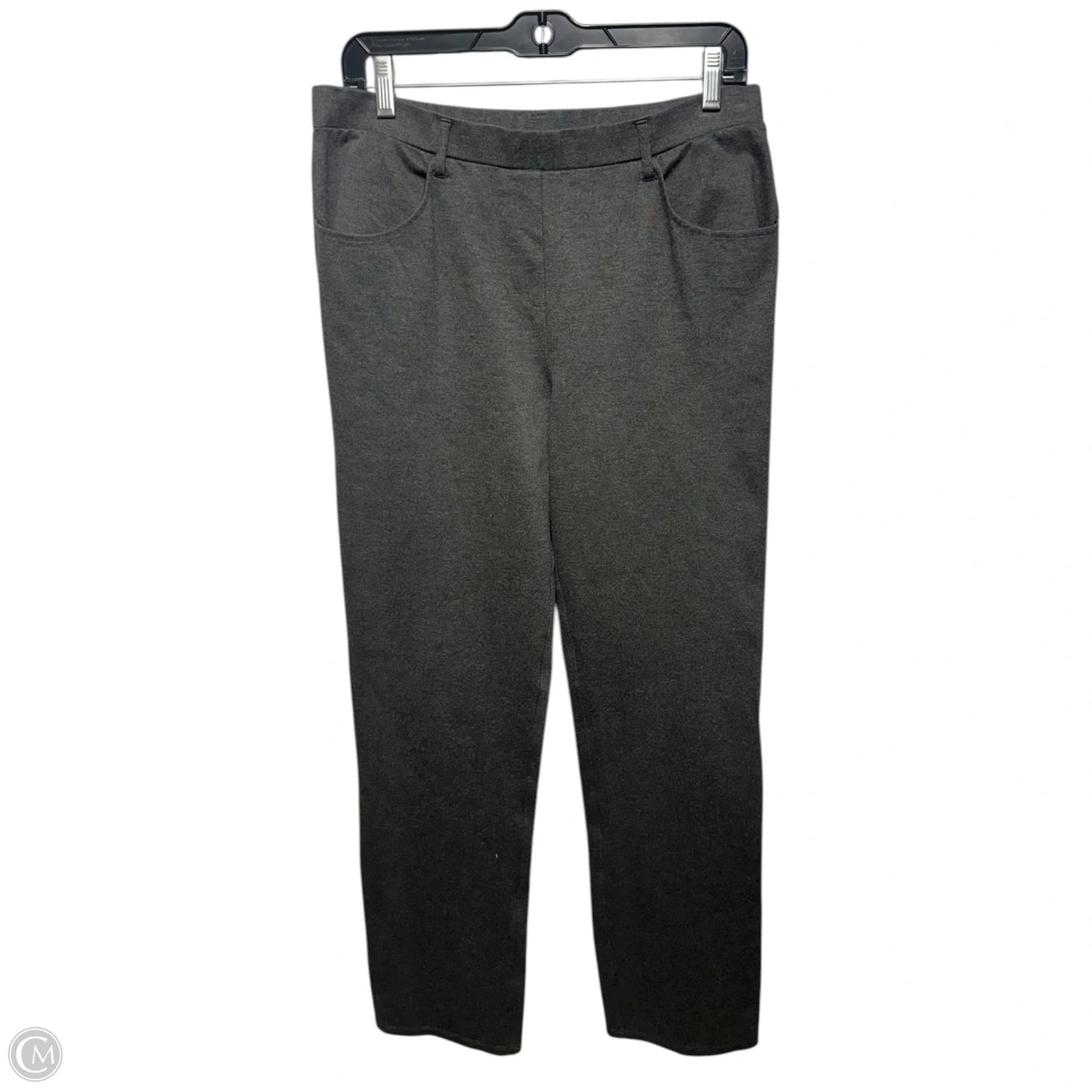 Ultra-Stretch Ponte Straight Leg Pants By Quince In Charcoal, Size: L