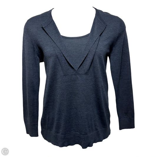 Wool Layered Sweater By Akris In Navy, Size: L