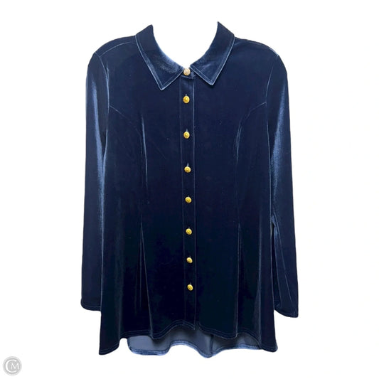 Top Long Sleeve By Soft Surroundings In Blue, Size: M