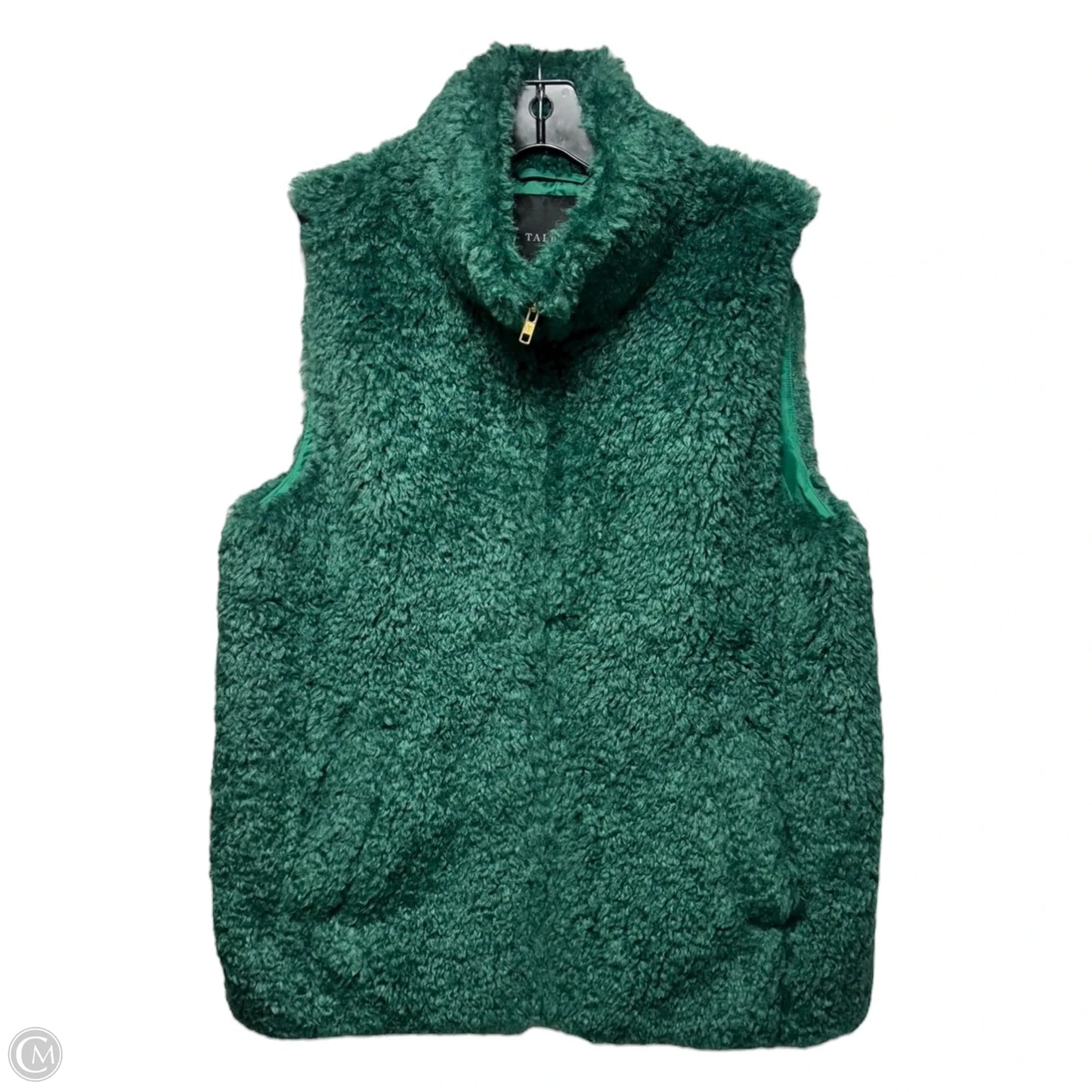 Vest Faux Fur & Sherpa By Talbots In Green, Size: M