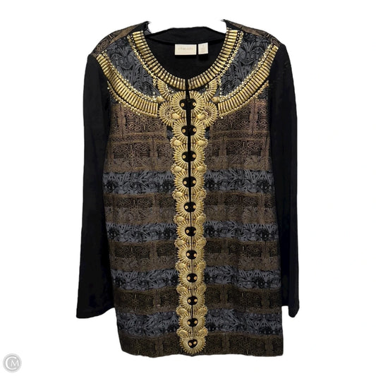 Jacket Other By Chicos In Black & Gold, Size: 8