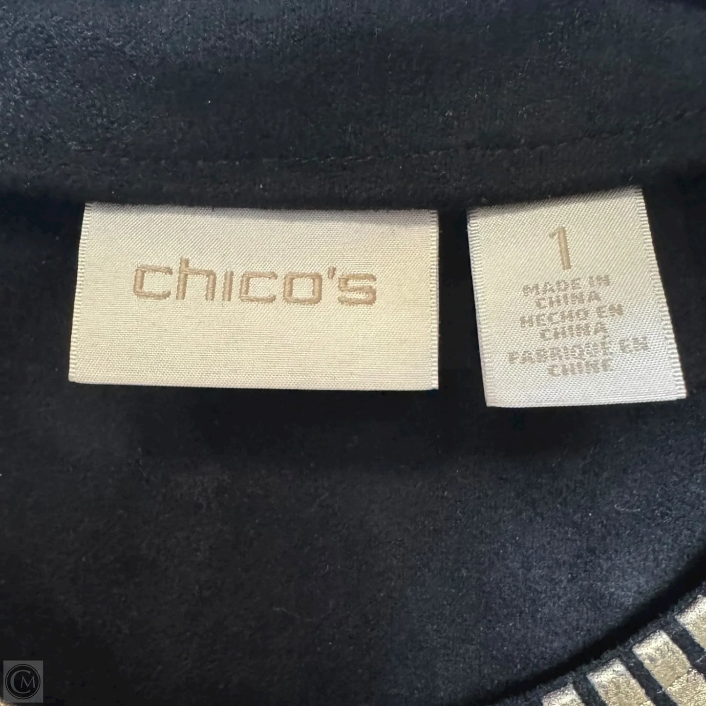 Jacket Other By Chicos In Black & Gold, Size: 8