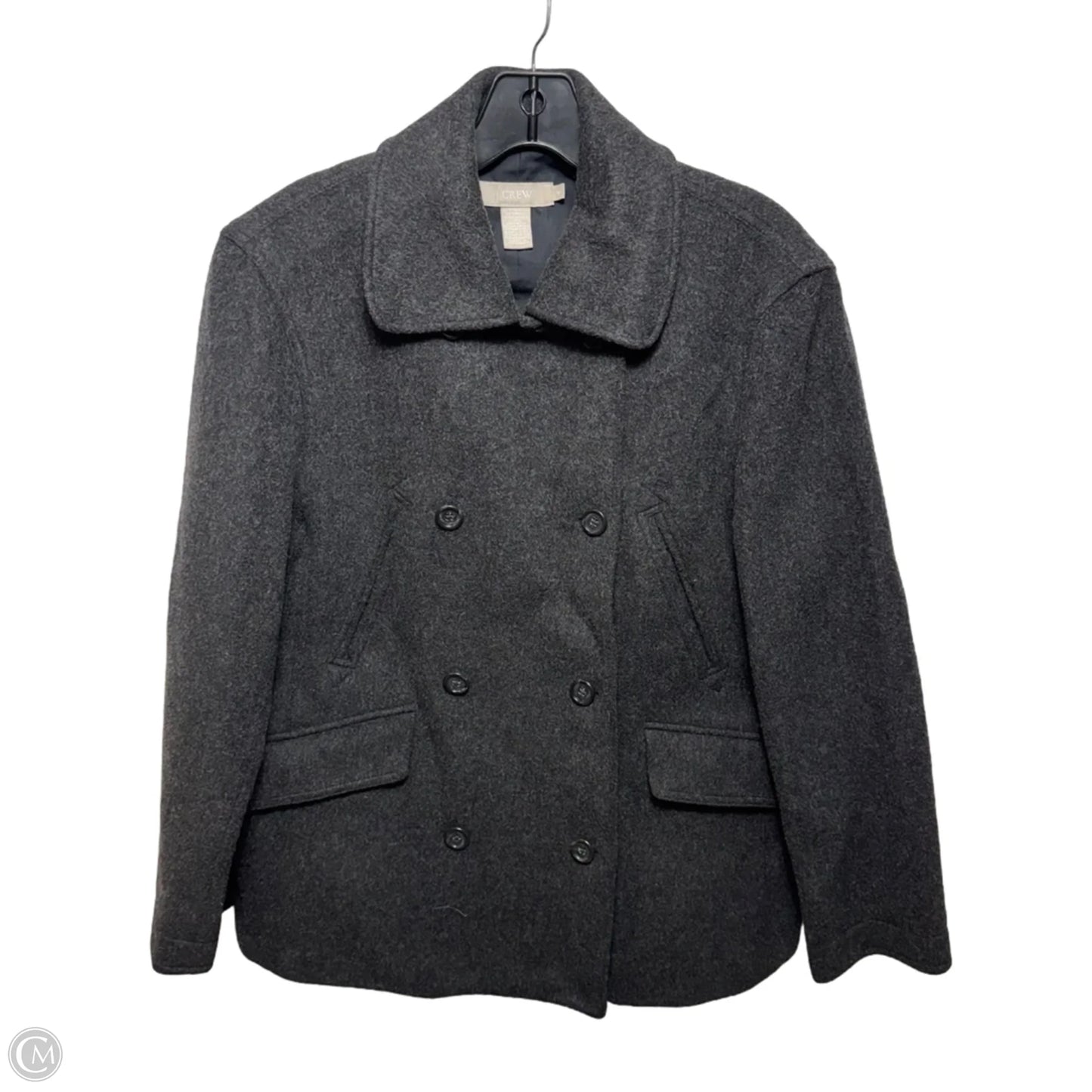 Double Breasted Wool Blend Peacoat By J. Crew In Grey, Size: S