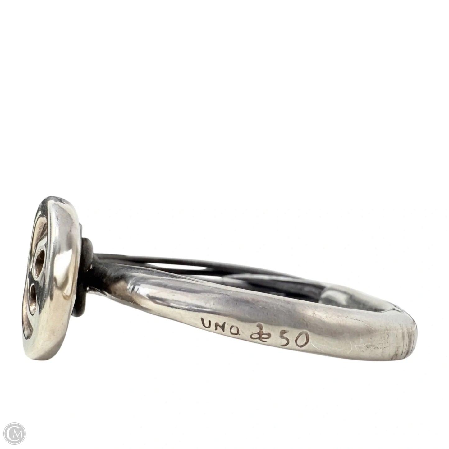 My Button Sterling Silver Plated & Leather Bracelet By Uno De 50