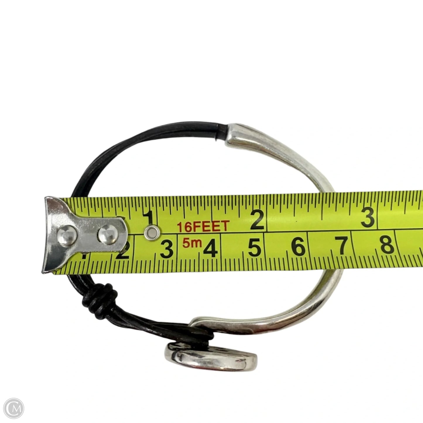 My Button Sterling Silver Plated & Leather Bracelet By Uno De 50