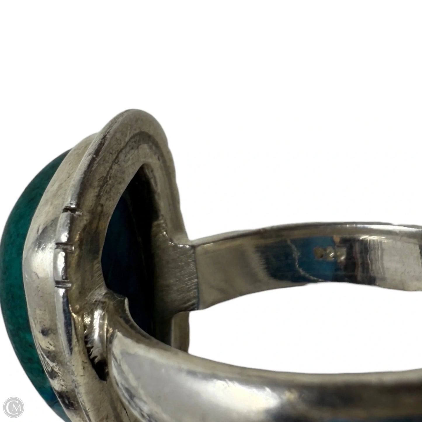 Sterling Silver & Blue Stone Ring, Size: 7.5