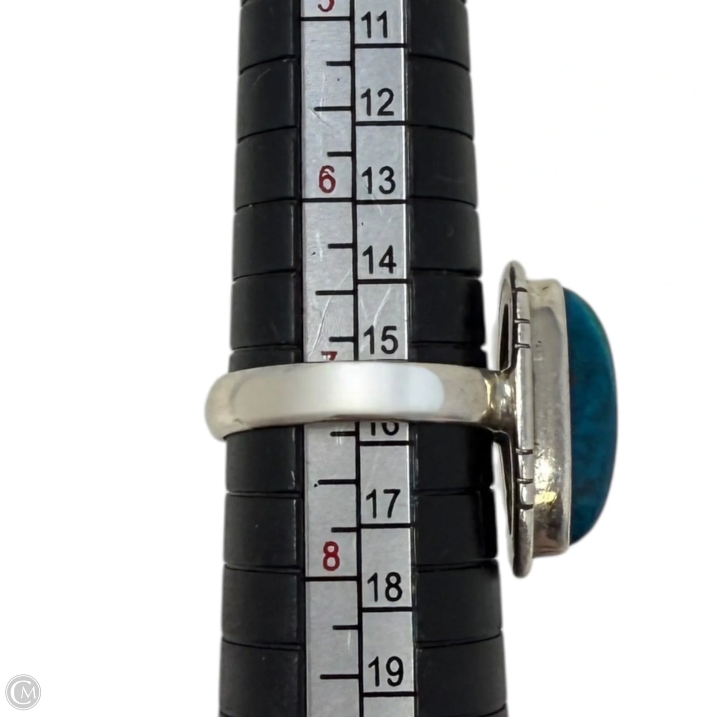 Sterling Silver & Blue Stone Ring, Size: 7.5