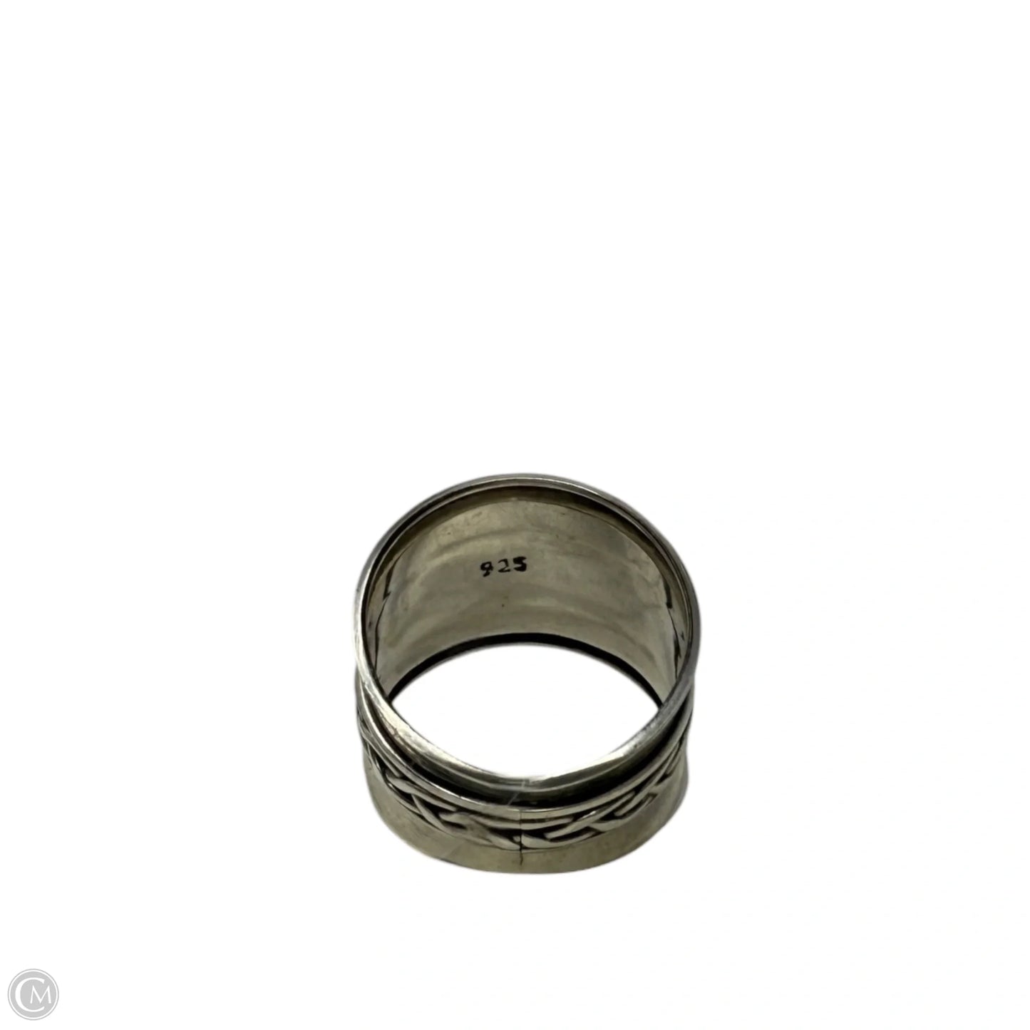 Sterling Silver Cigar Band With Braided Detail, Size: 9