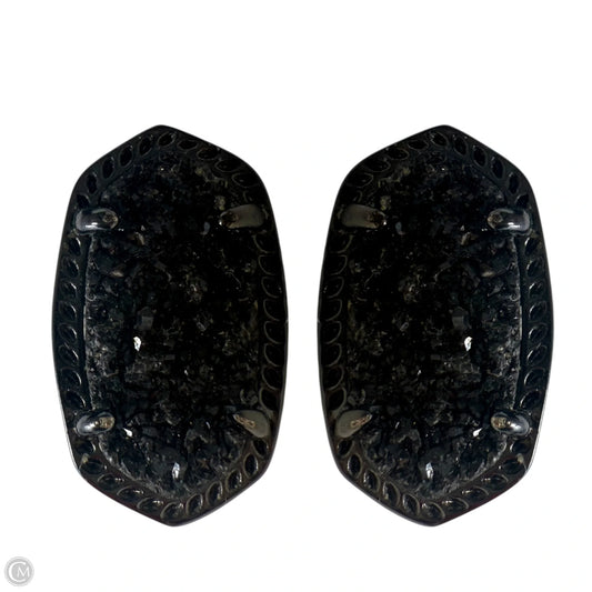 Ellie Gunmetal Stud Earrings in Black Drusy By Kendra Scott