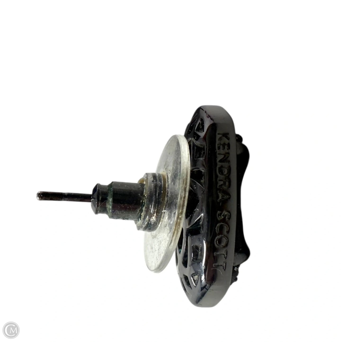 Ellie Gunmetal Stud Earrings in Black Drusy By Kendra Scott