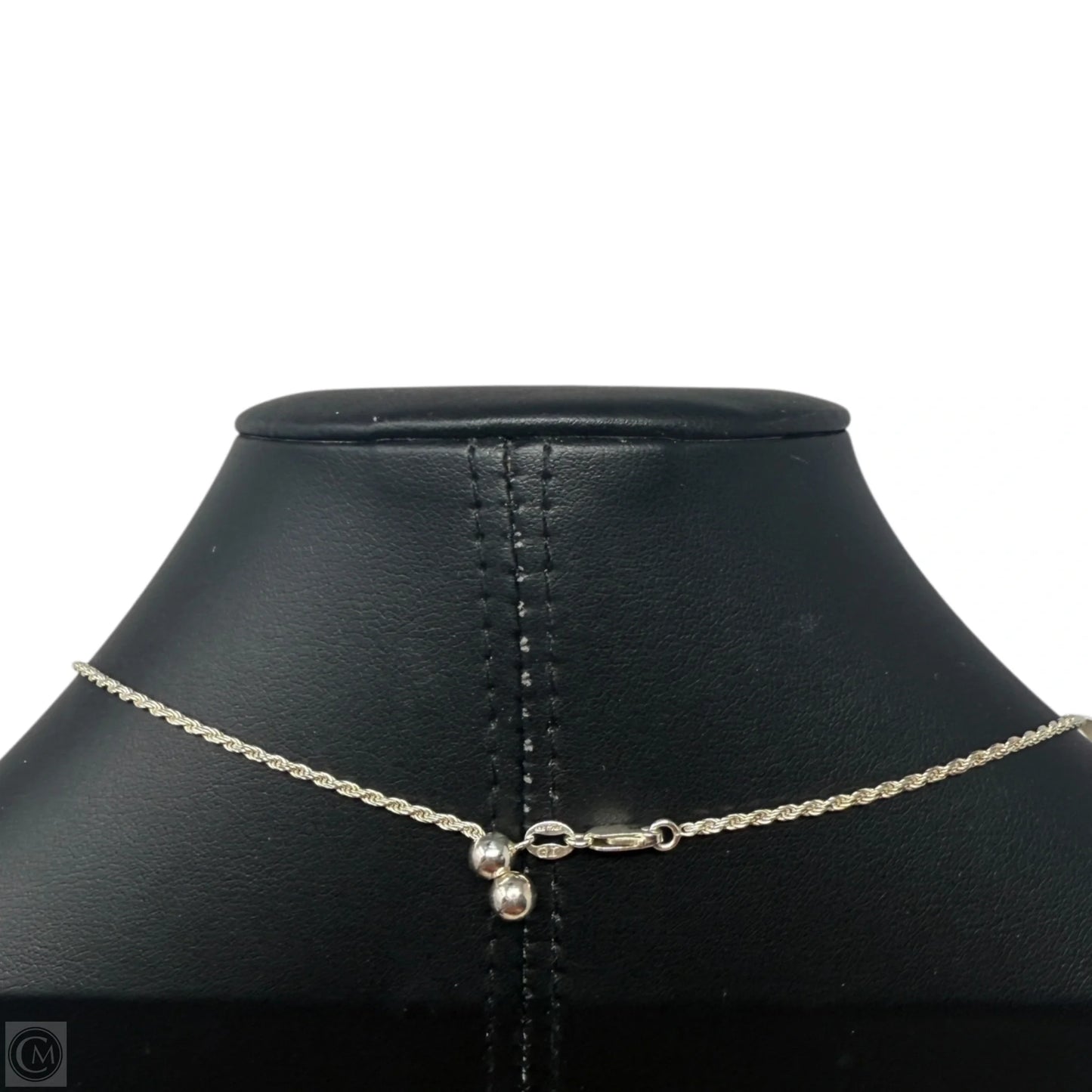 Italian Sterling Silver Rope Chain & Astrophyllite Stone Pendant Necklace