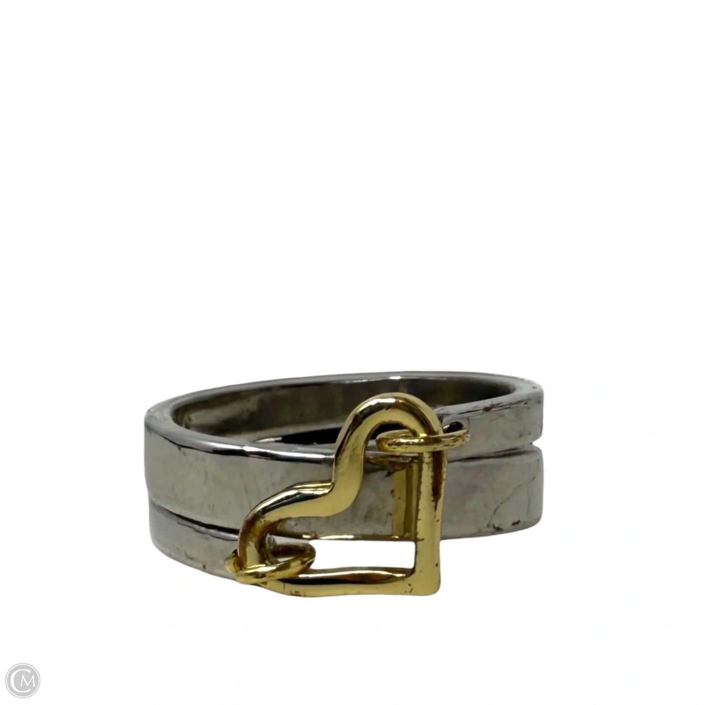 Two-Tone Heart Buckle Ring, Size: 7