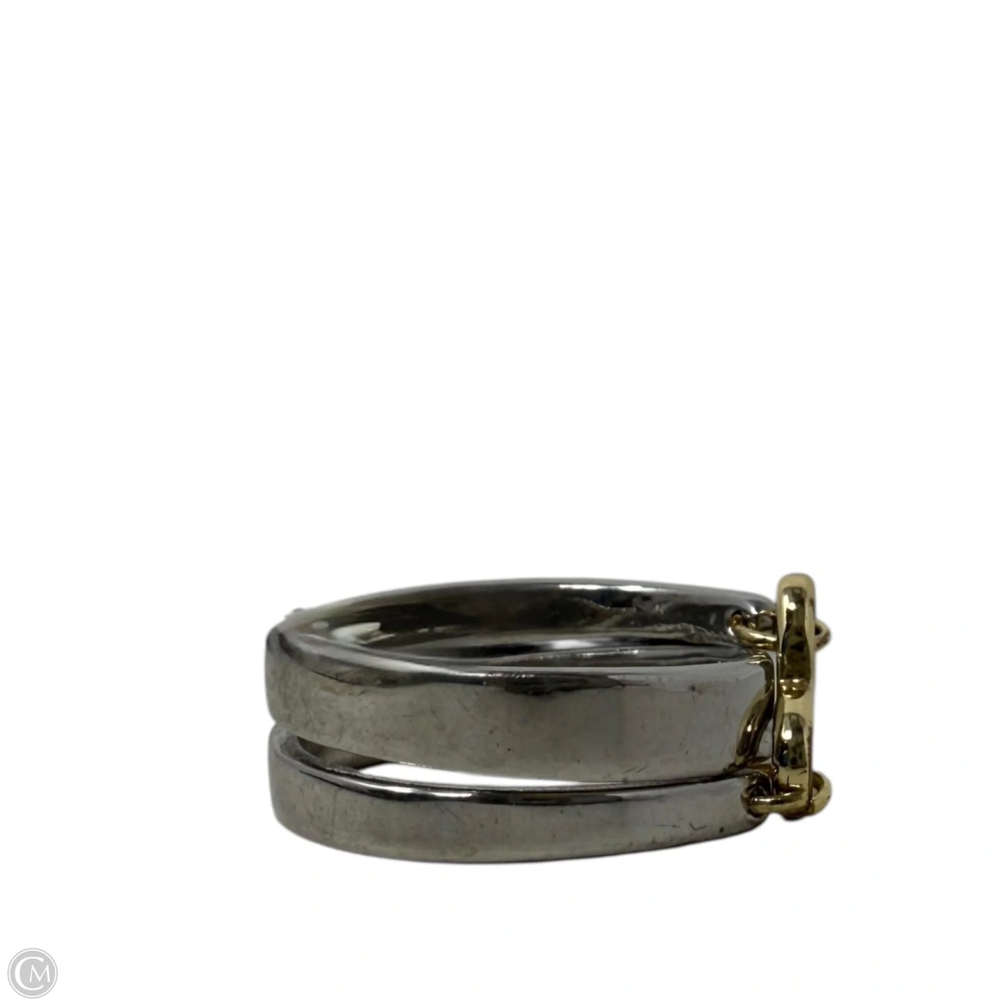 Two-Tone Heart Buckle Ring, Size: 7