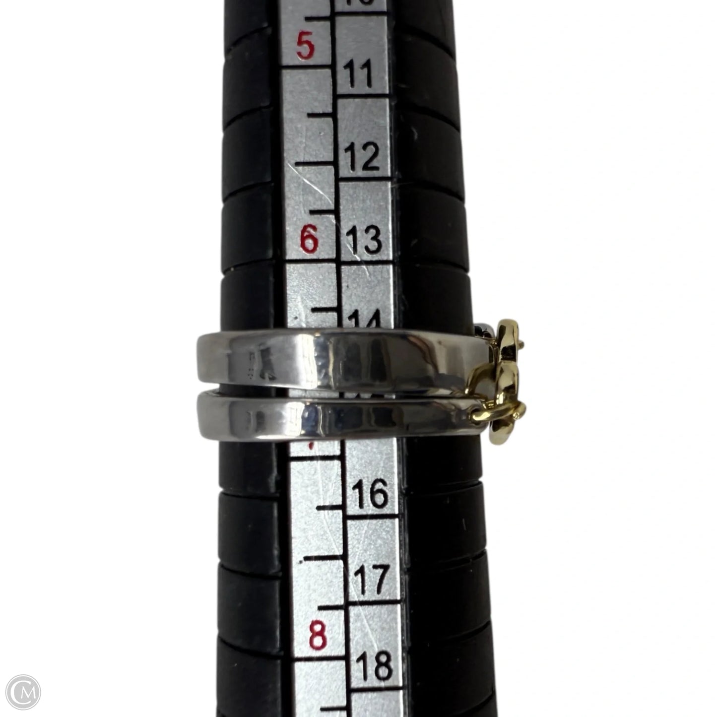 Two-Tone Heart Buckle Ring, Size: 7