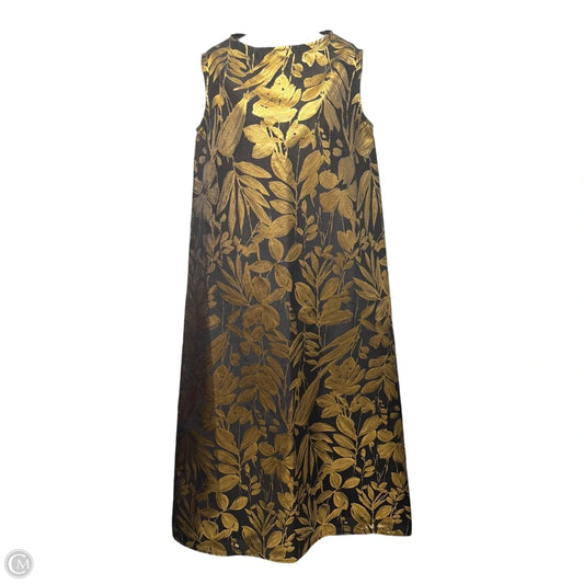 Metallic Sheath Dress Casual Maxi By Bryn Walker In Black & Gold, Size: S