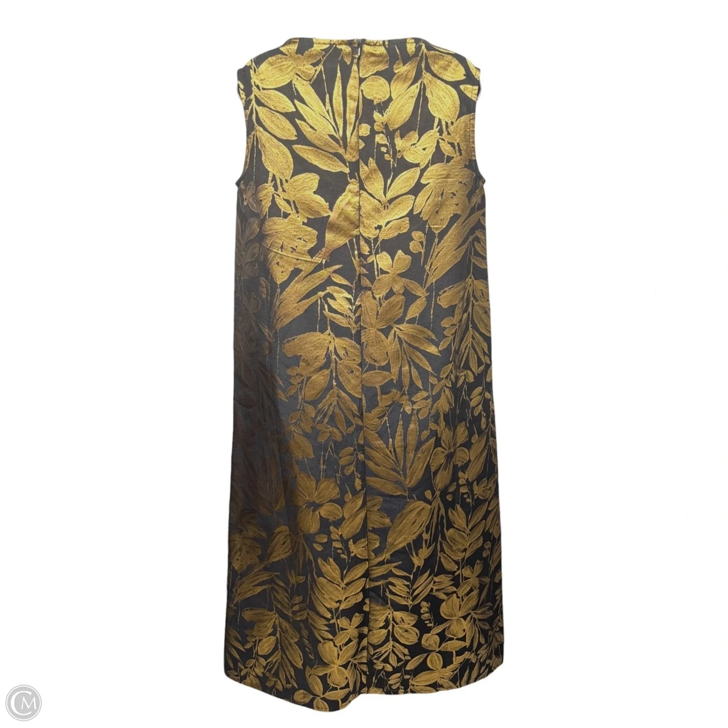 Metallic Sheath Dress Casual Maxi By Bryn Walker In Black & Gold, Size: S