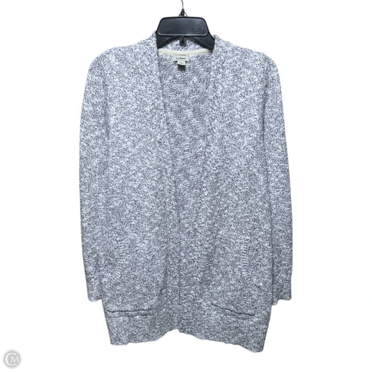 Sweater Cardigan By L.l. Bean In Grey & White, Size: S