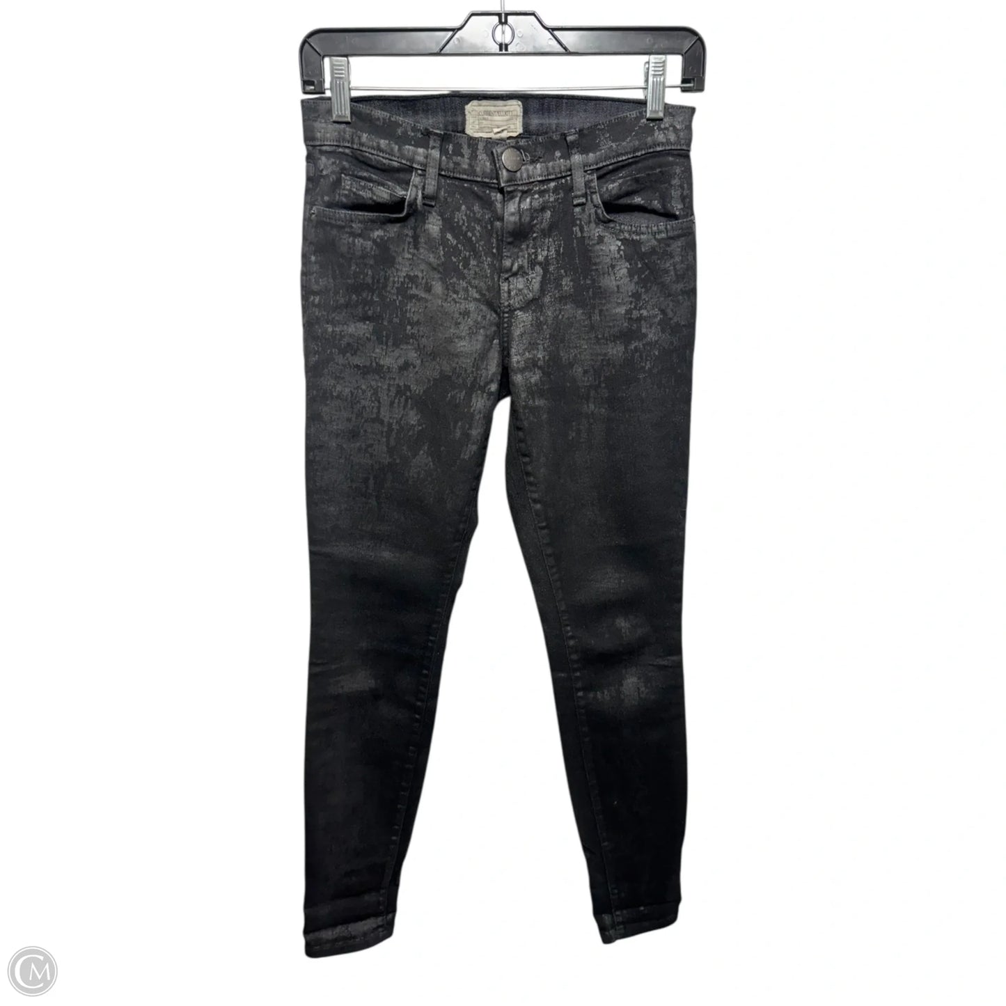 Jeans Skinny By Current Elliott In Black, Size: 0