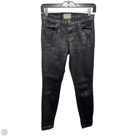Jeans Skinny By Current Elliott In Black, Size: 0