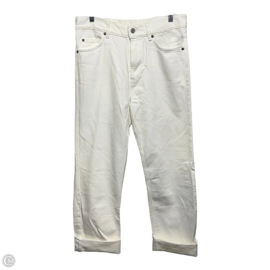 Jeans Straight By Massimo Dutti In White Denim, Size: 4