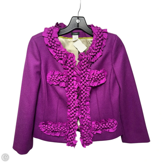 Astrid Berry Trim Wool Blazer By J. Crew In Purple, Size: 2