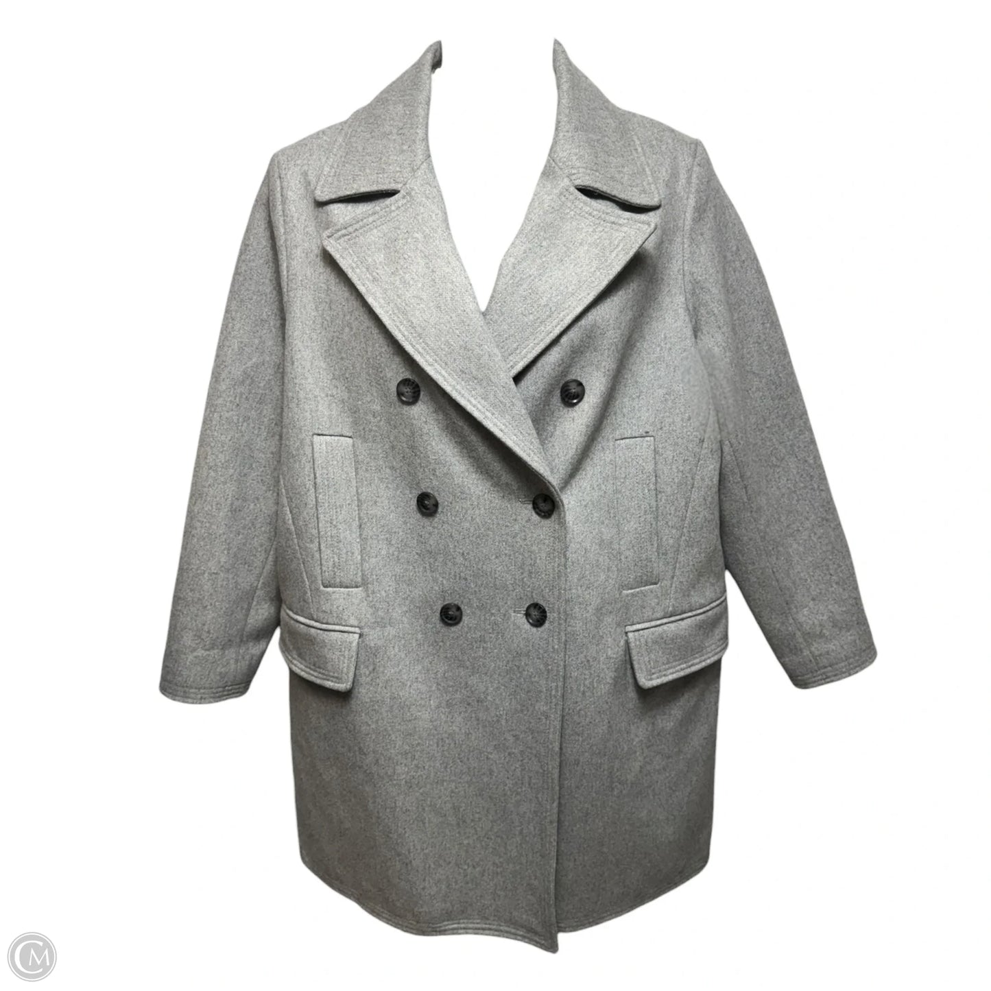 Coat Wool Blend By Banana Republic In Grey, Size: Xl